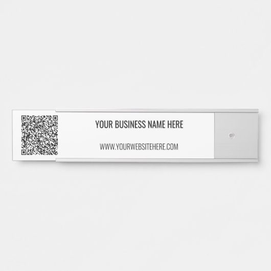 QR-Code en Aangepaste Tekst Gepersonaliseerd Deurt Deurbordje (Voorkant)