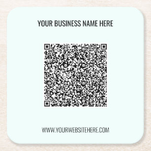 QR Code en Aangepaste Tekst Gepersonaliseerd Papie Vierkante Kartonnen Onderzetter