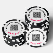QR Code en Aangepaste Tekst Gepersonaliseerde Pook Poker Chips (Opstapeling)