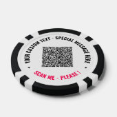 QR Code en Aangepaste Tekst Gepersonaliseerde Pook Poker Chips (Enkel)