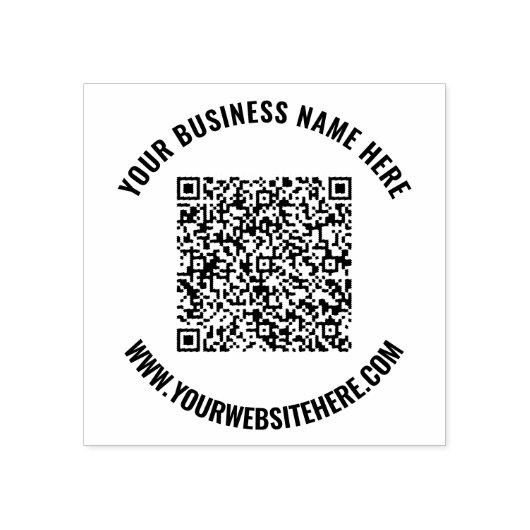 QR-code en aangepaste tekst op maat Rubberstempel Rubberstempel (Afrduk)