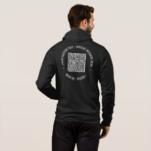 QR-code en aangepaste tekst op uw promotionele hoo Hoodie