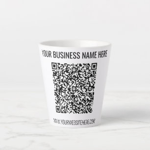 QR-code en aangepaste tekst Professional Modern Latte Mok