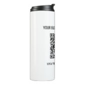 QR-code en aangepaste tekst Professional Modern Thermosbeker (Gedraaid links)