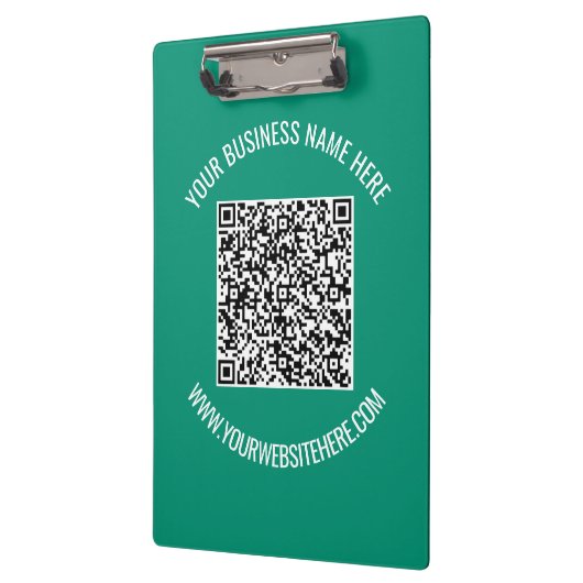 QR-code en aangepaste tekst promotioneel modern Klembord (Links)