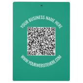 QR-code en aangepaste tekst promotioneel modern Klembord (Achterkant)