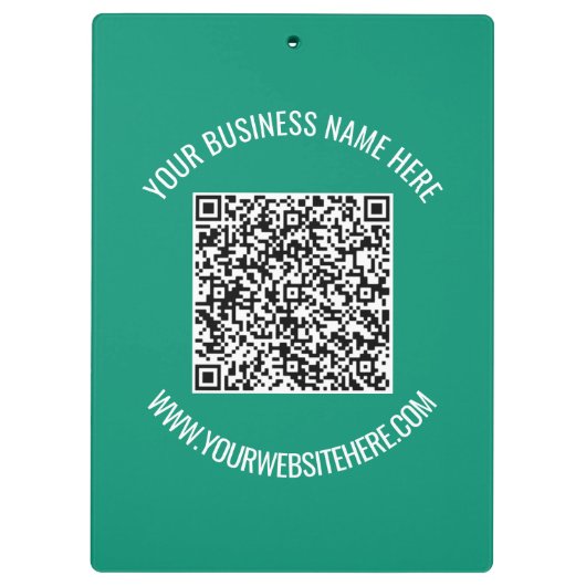QR-code en aangepaste tekst promotioneel modern Klembord (Achterkant)