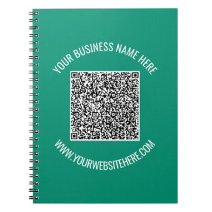 QR-code en aangepaste tekst promotioneel modern Notitieboek
