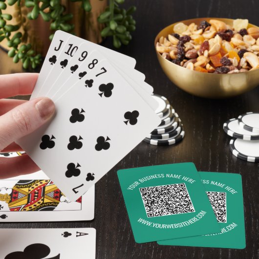 QR-code en aangepaste tekst promotioneel modern Pokerkaarten (Insitu)