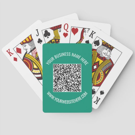 QR-code en aangepaste tekst promotioneel modern Pokerkaarten (Achterkant)