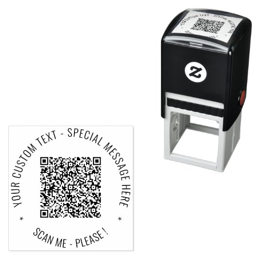 QR-code en aangepaste tekst Ronde stempel sjabloon (In situ)