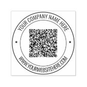 QR-code en aangepaste tekst Ronde zelfinktende ste Stempel (Design)