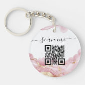 QR-code en aangepaste tekst Sleutelhanger (Voorkant)