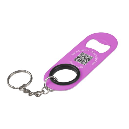 QR-code en aangepaste tekst Sleutelhanger flesopen Mini Flessenopener (Voorkant Gekanteld)