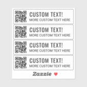 QR-code en aangepaste tekst-Sticker Sticker (Vel)