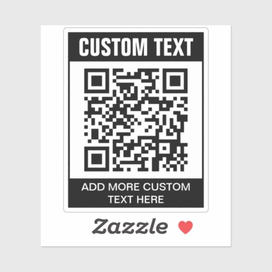 QR-code en aangepaste tekst-Sticker Sticker (Vel)