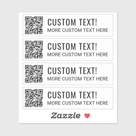 QR-code en aangepaste tekst-Sticker Sticker (Vel)