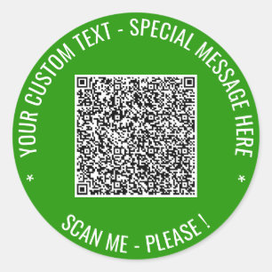 QR-code en aangepaste tekst sticker uw kleuren
