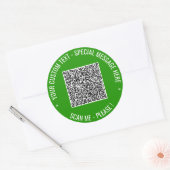 QR-code en aangepaste tekst sticker uw kleuren (Envelop)