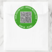 QR-code en aangepaste tekst sticker uw kleuren (Tas)