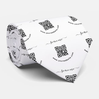 QR-code en aangepaste tekst Stropdas