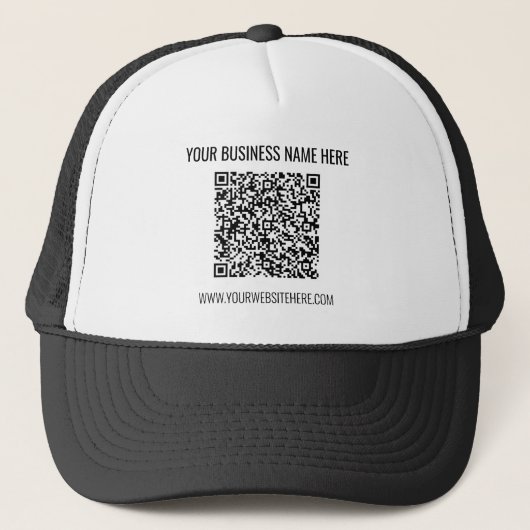 QR Code en Aangepaste Tekst Uw Business Trucker Ho Trucker Pet (Voorkant)