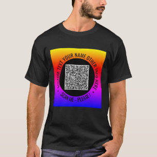 QR Code en aangepaste tekst Uw gepersonaliseerde T T-shirt