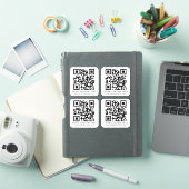 QR-code en aangepaste tekst vierkant vinylSticker Sticker (iPad Cover)