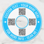 QR-code en aangepaste tekst wijnglas Label uw kleu (Achterkant)