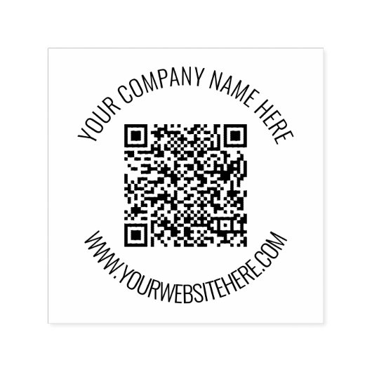QR Code en Aangepaste Tekst Zelfinkting Stamp Zelfinktende Stempel (Design)