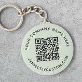 QR-code en aangepaste tekstlichtpagina groen Sleutelhanger