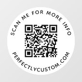QR-code en aangepaste tekstronde Raamsticker (Vel)