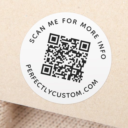 QR-code en aangepaste tekstronde-Sticker Ronde Sticker