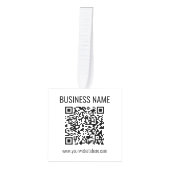  QR-code en bedrijfsnaam Kubus Ornament (Voorkant)