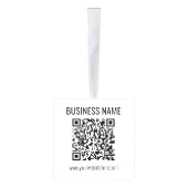 QR-code en bedrijfsnaam Kubus Ornament (Rechts)