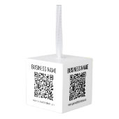 QR-code en bedrijfsnaam Kubus Ornament (Achter hoekig)