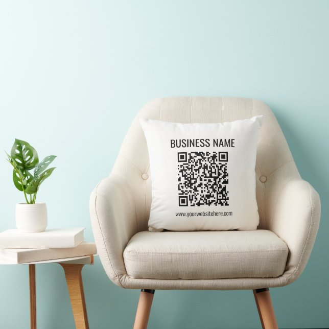  QR-code en bedrijfsnaam Kussen (Stoel)