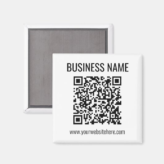  QR-code en bedrijfsnaam Magneet (Voorkant / Achterkant)