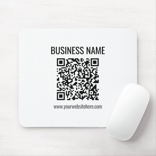 QR-code en bedrijfsnaam Muismat (Met muis)