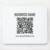 QR-code en bedrijfsnaam Muismat (Voorkant)