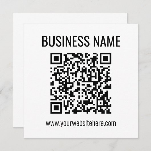 QR-code en bedrijfsnaam Notitiekaartje (Voorkant / Achterkant)
