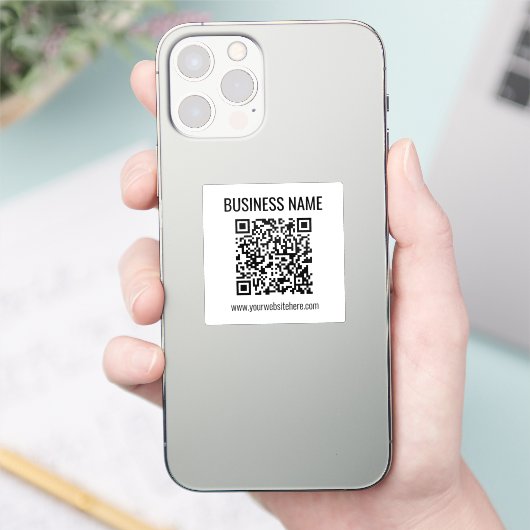  QR-code en bedrijfsnaam Sticker (Telefoon)