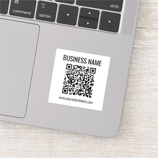  QR-code en bedrijfsnaam Sticker (Detail)
