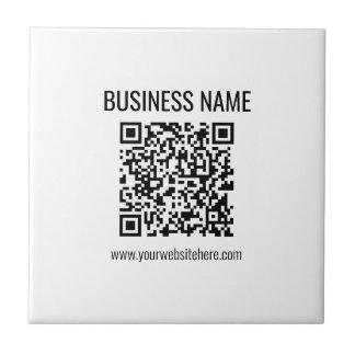 QR-code en bedrijfsnaam Tegeltje
