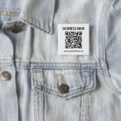 QR-code en bedrijfsnaam Vierkante Button 5,1 Cm (In situ)
