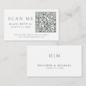 QR-code en bruiloft Website Eucalyptus Wedding RSV Informatiekaartje (Voorkant / Achterkant)