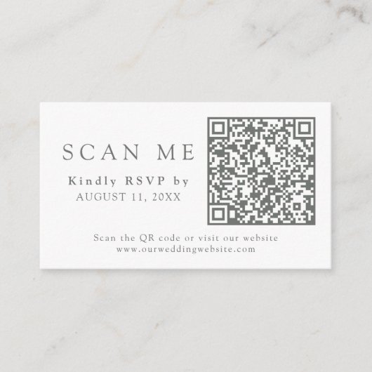 QR-code en bruiloft Website Eucalyptus Wedding RSV Informatiekaartje (Voorkant)