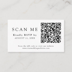 QR-code en bruiloft Website zwart bruiloft RSVP Informatiekaartje