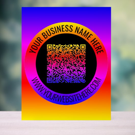 QR Code en Douanetekst Uw Bedrijfs Acrylteken Acryl Bord (Neutraal)