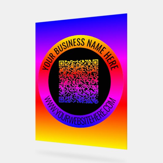 QR Code en Douanetekst Uw Bedrijfs Acrylteken Acryl Bord (Hoek)